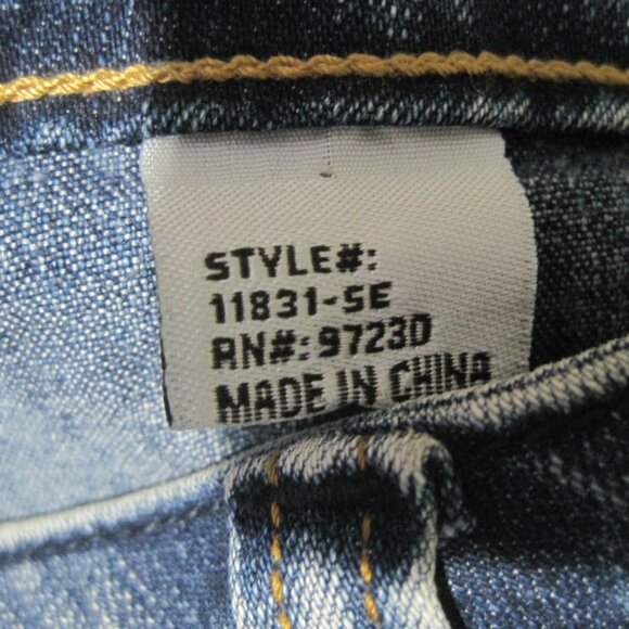 YOUNIQUE Women's Jr Size 5 Embellished Low Rise Y2K Vtg Flare Bootcut Blue Jeans - Picture 8 of 8